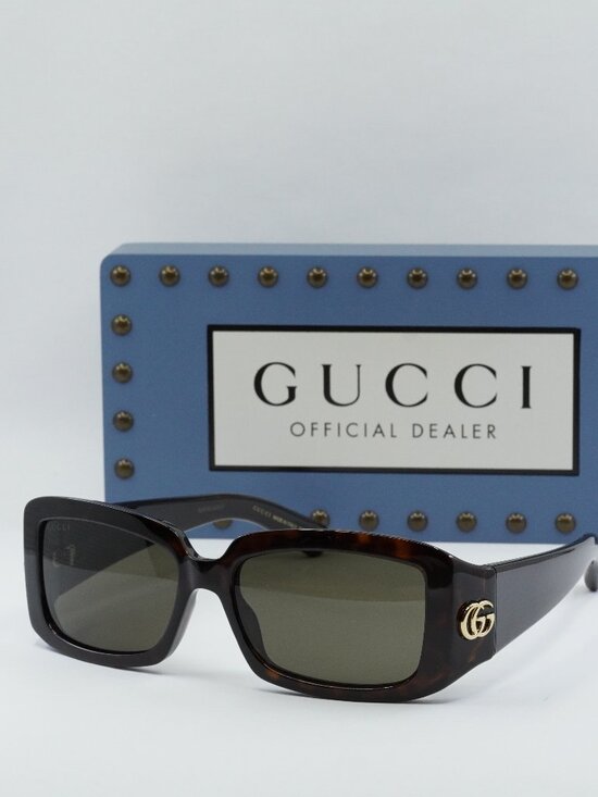 Gucci GG1403S 002 Rectangle Sunglasses - Havana / Brown main image 5